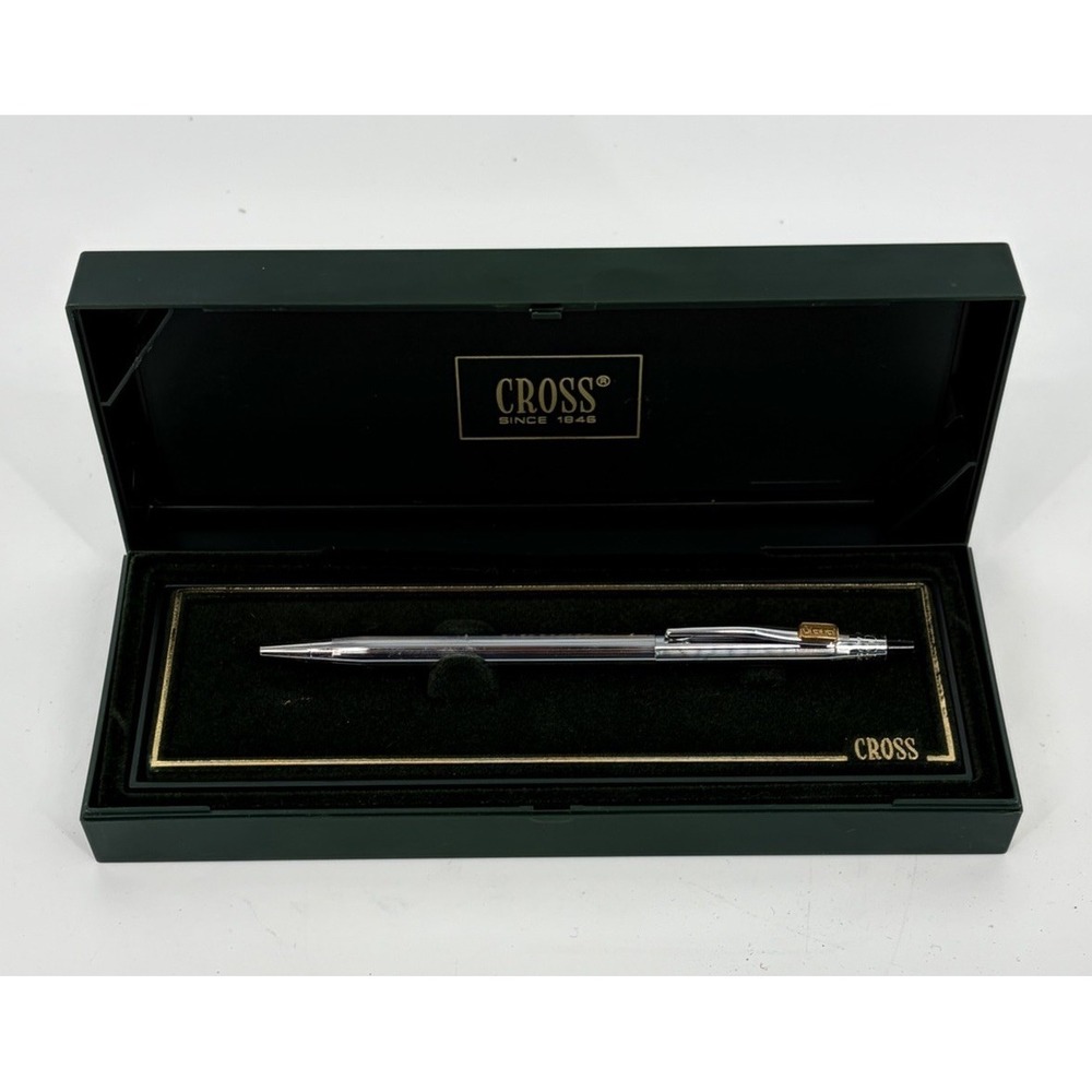 Cross Chrome Ballpoint Pen 3502 Writing Instrument with Box Company Logo